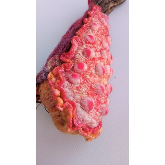 Unique OOAK Toy Alien Orange Snail SemiLy Lapatamelly Galaxy Handmade Silk Wool - Picture 7 of 15